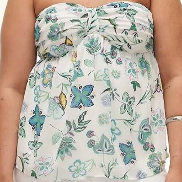 Addition Elle Responsible,  Floral Sleeveless Bustier Blouse - Size 3x - Picture 1 of 8
